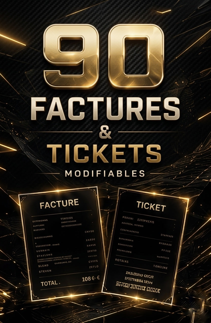 PACK FACTURES ET TICKETS MODIFIABLES